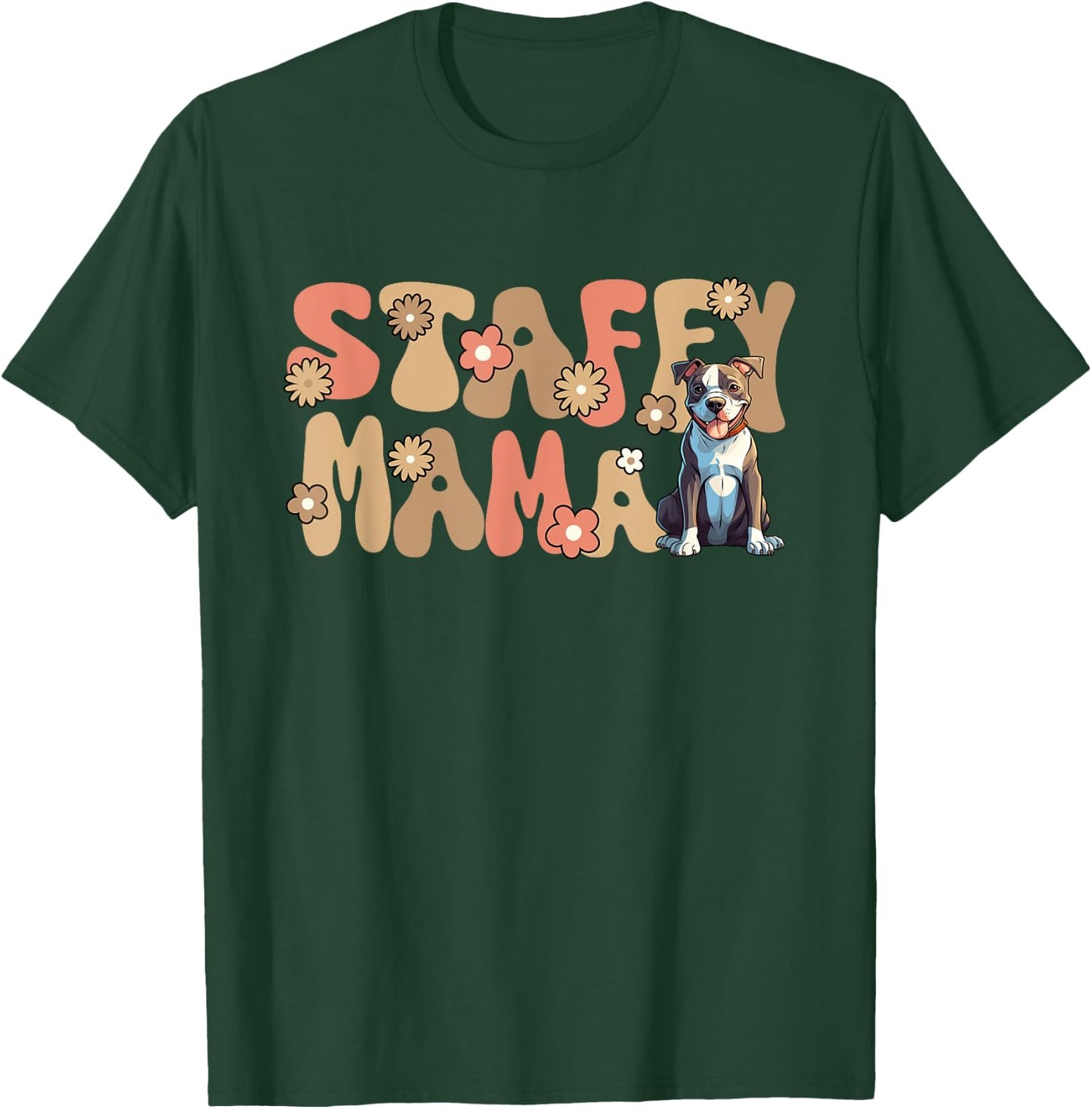 American Staffordshire Terrier World's Best Staffy Mama T-Shirt - T-Shirt | Forest