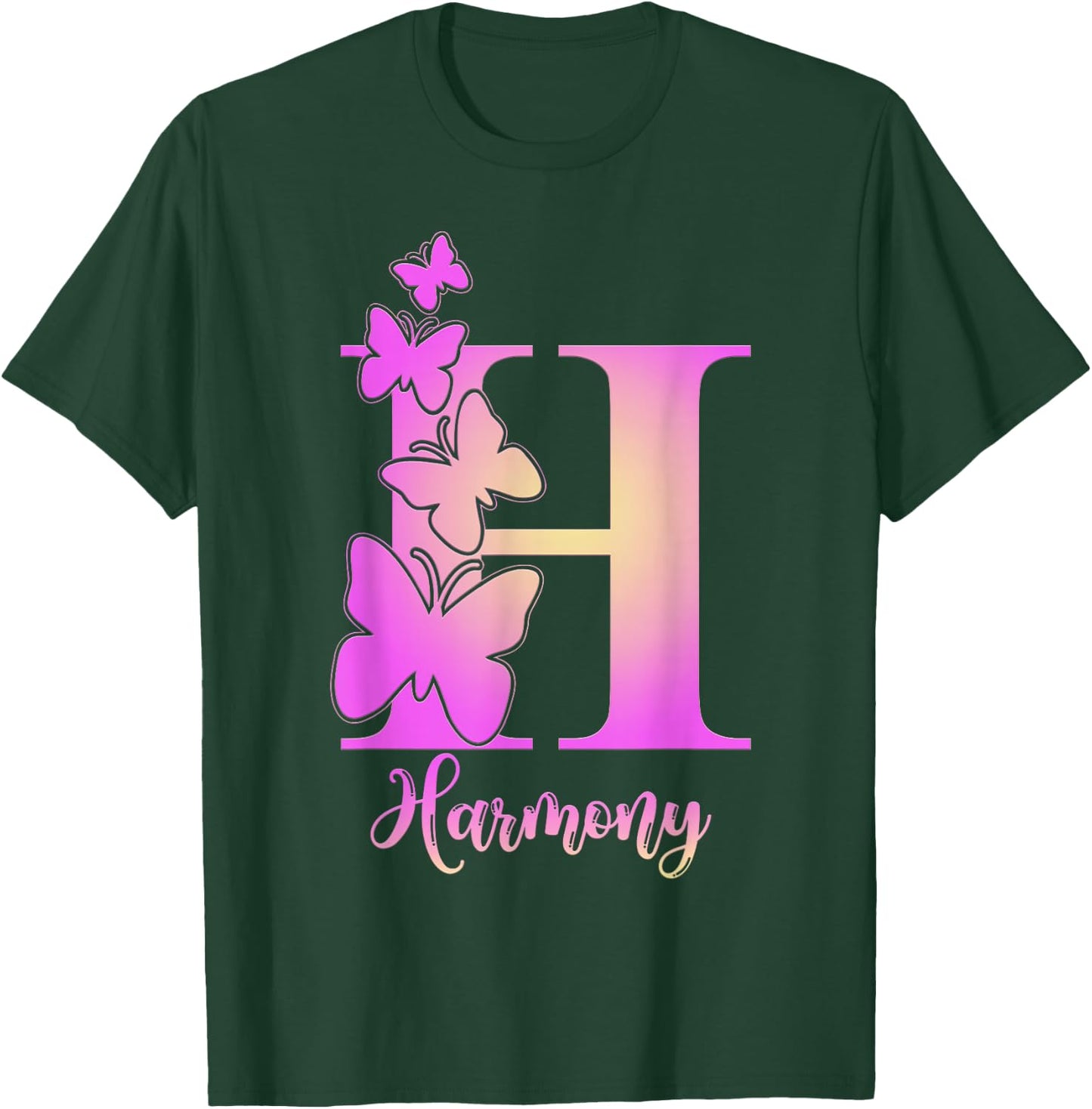 Harmony, cute personalized butterfly custom kids girls name T-Shirt - T-Shirt | Forest
