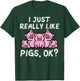 Just Really Like Pigs Cute Hog Farm Animal Kids Women Men T-Shirt - T-Shirt | Forest