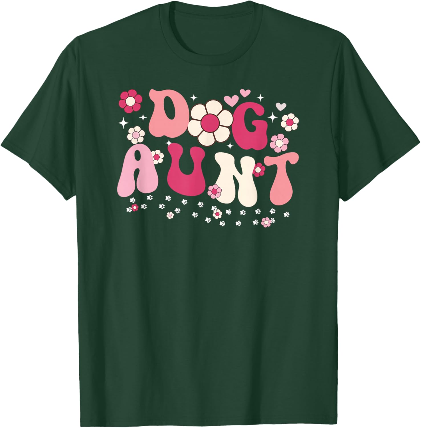 Groovy Dog Aunt Dog Lover Aunt Dog Auntie T-Shirt - T-Shirt | Forest