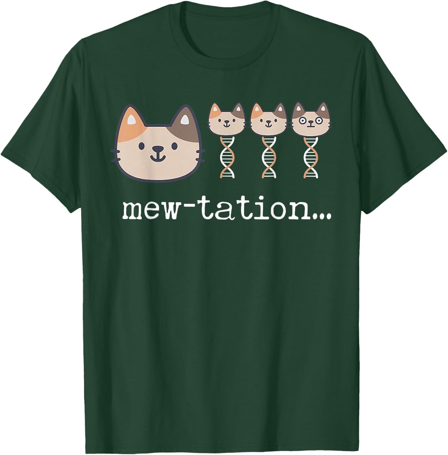 Mew-tation Funny Cat Science DNA Cells Biology Teacher T-Shirt - T-Shirt | Forest