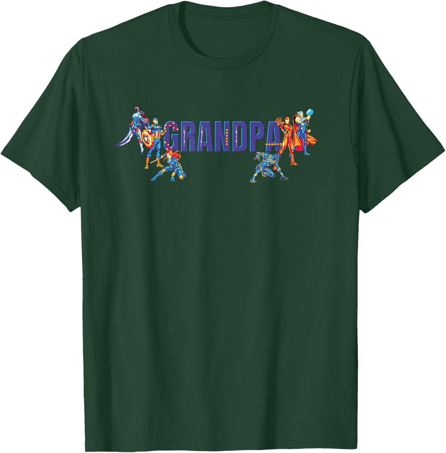 Marvel Super Heroes Avengers Family Vacation Trip Grandpa T-Shirt - T-Shirt | Forest