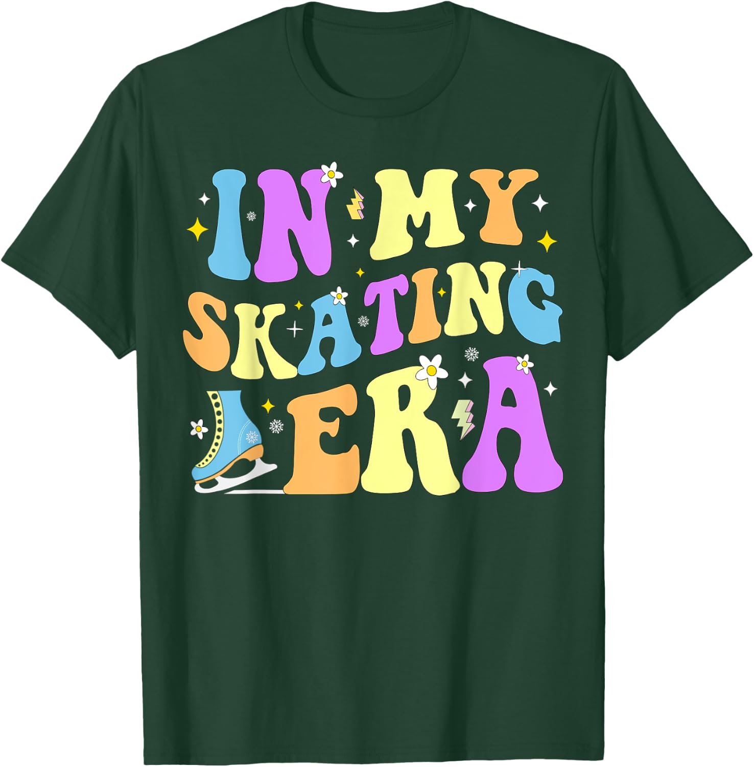 In My Skating Era Figure Hockey Skating Girls Boys Coach T-Shirt - T-Shirt | Forest