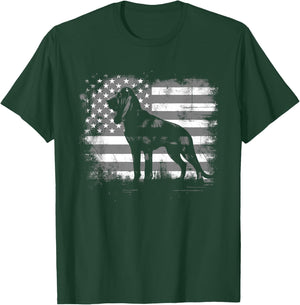 Bloodhound American Flag - Patriotic USA Dog Lover Women Kids T-Shirt - T-Shirt | Forest