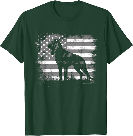 Bloodhound American Flag - Patriotic USA Dog Lover Women Kids T-Shirt - T-Shirt | Forest