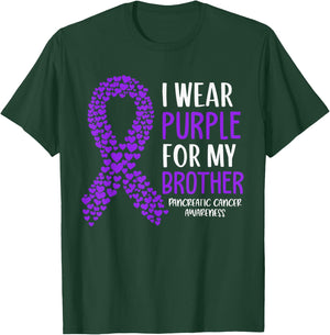 I Wear Purple For My Brother Pancreatic Cancer Awareness T-Shirt - T-Shirt | Forest