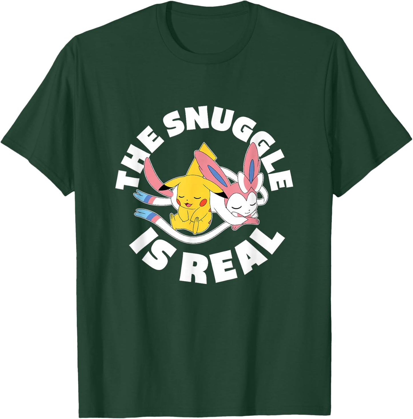 Pokémon - The Snuggle Is Real Pikachu And Sylveon T-Shirt - T-Shirt | Forest