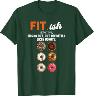 Fit ish Works Out But Definitely Likes Donuts Six Pack Donut T-Shirt - T-Shirt | Forest