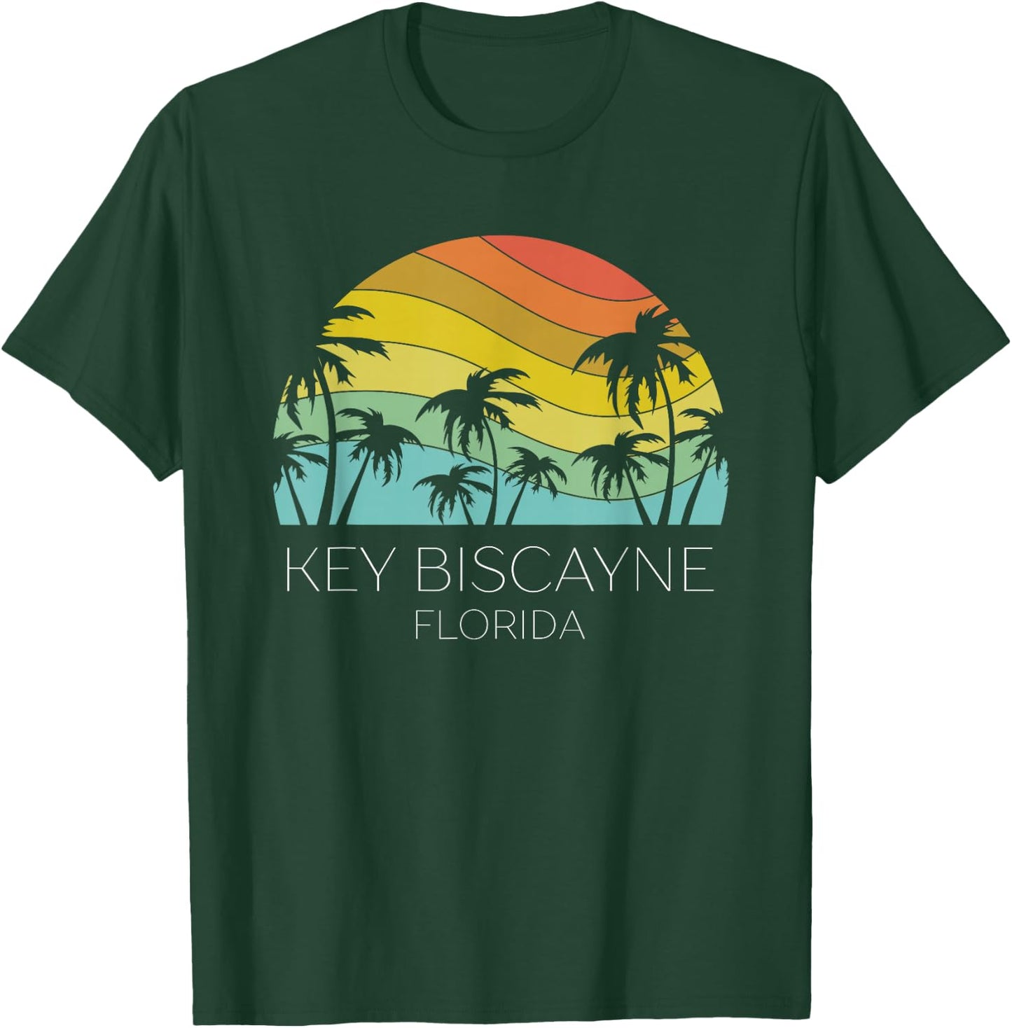 Key Biscayne Florida Beach Retro Souvenir Summer Keys Surf T-Shirt - T-Shirt | Forest