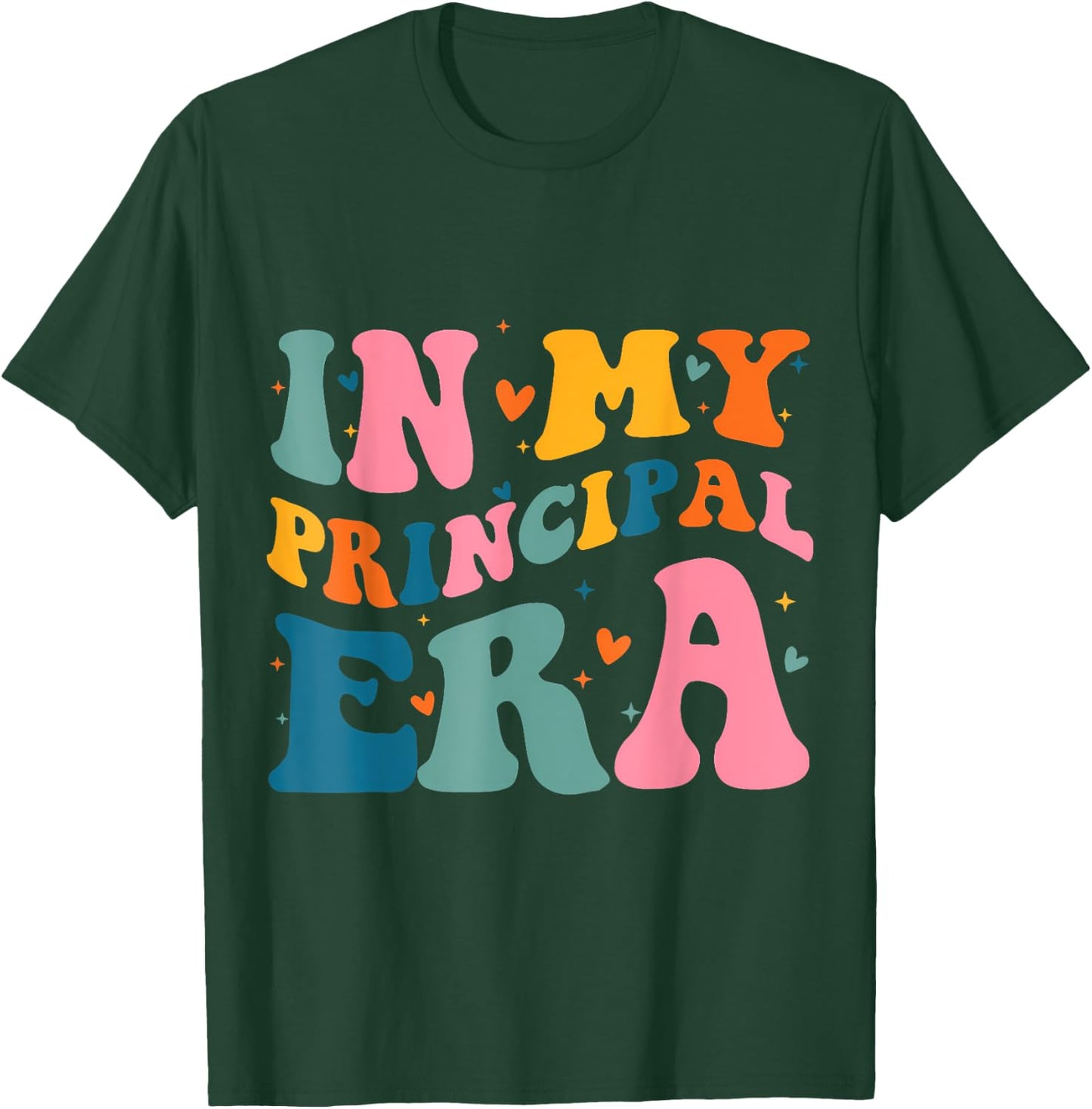 In My Principal Era Groovy School Principal Back To School T-Shirt - T-Shirt | Forest
