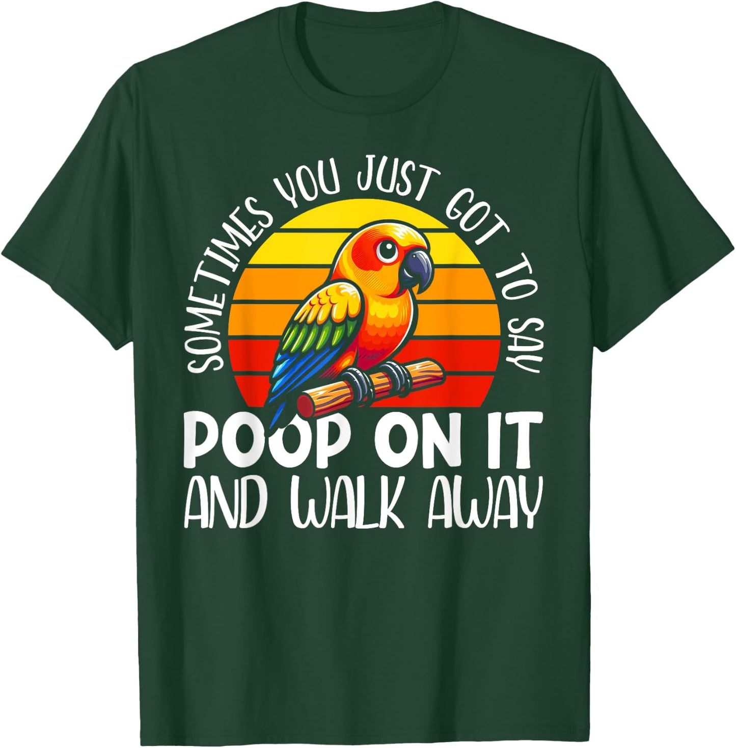 Sun Conure Parakeet - Adults, Kids - Black - Bird Print - Short Sleeve - - Small T-Shirt - T-Shirt | Forest