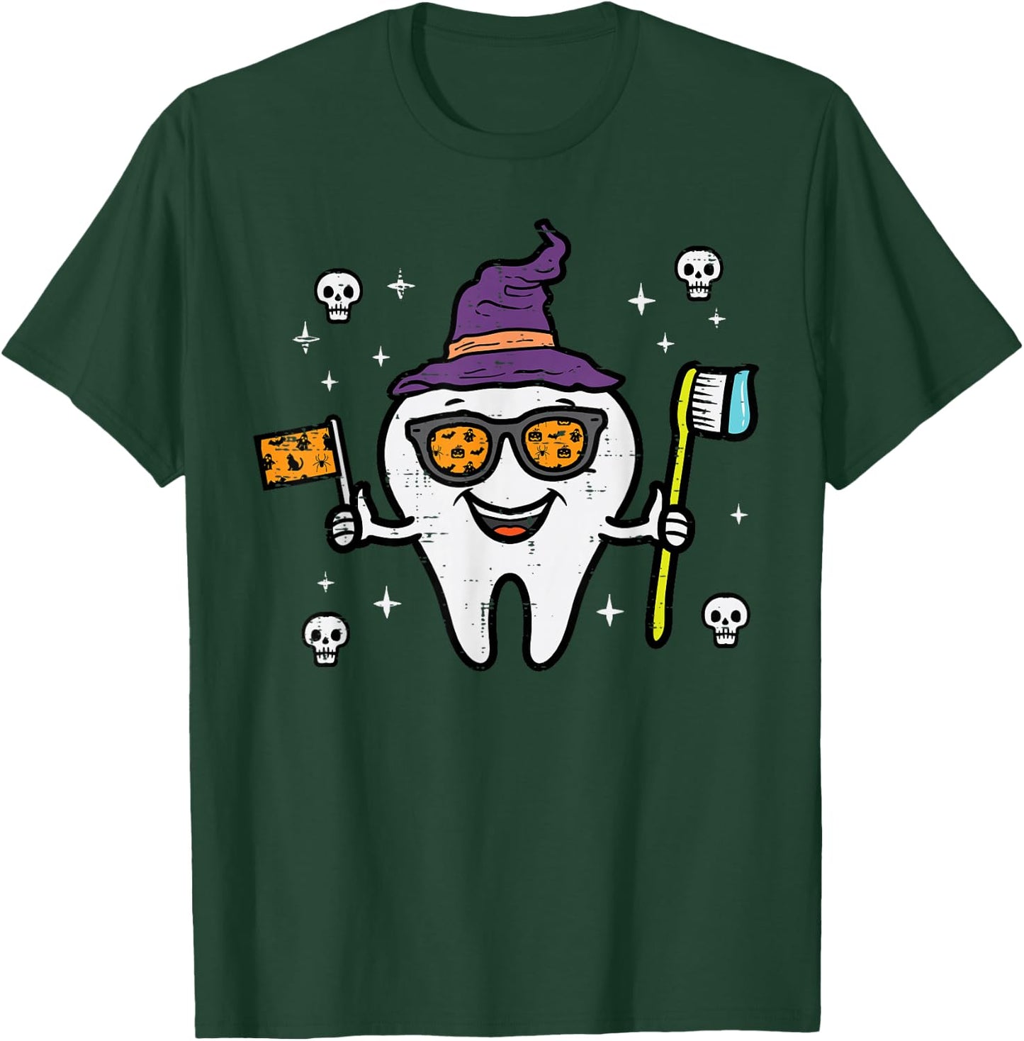 Halloween Dentist Tooth Teeth Dental Costume Women Men Kids T-Shirt - T-Shirt | Forest