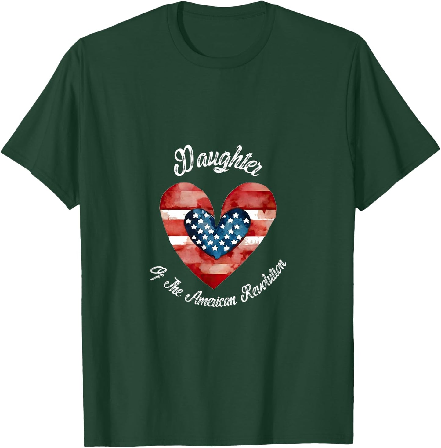 Daughter American Revolution USA heart lineage patriotic T-Shirt - T-Shirt | Forest