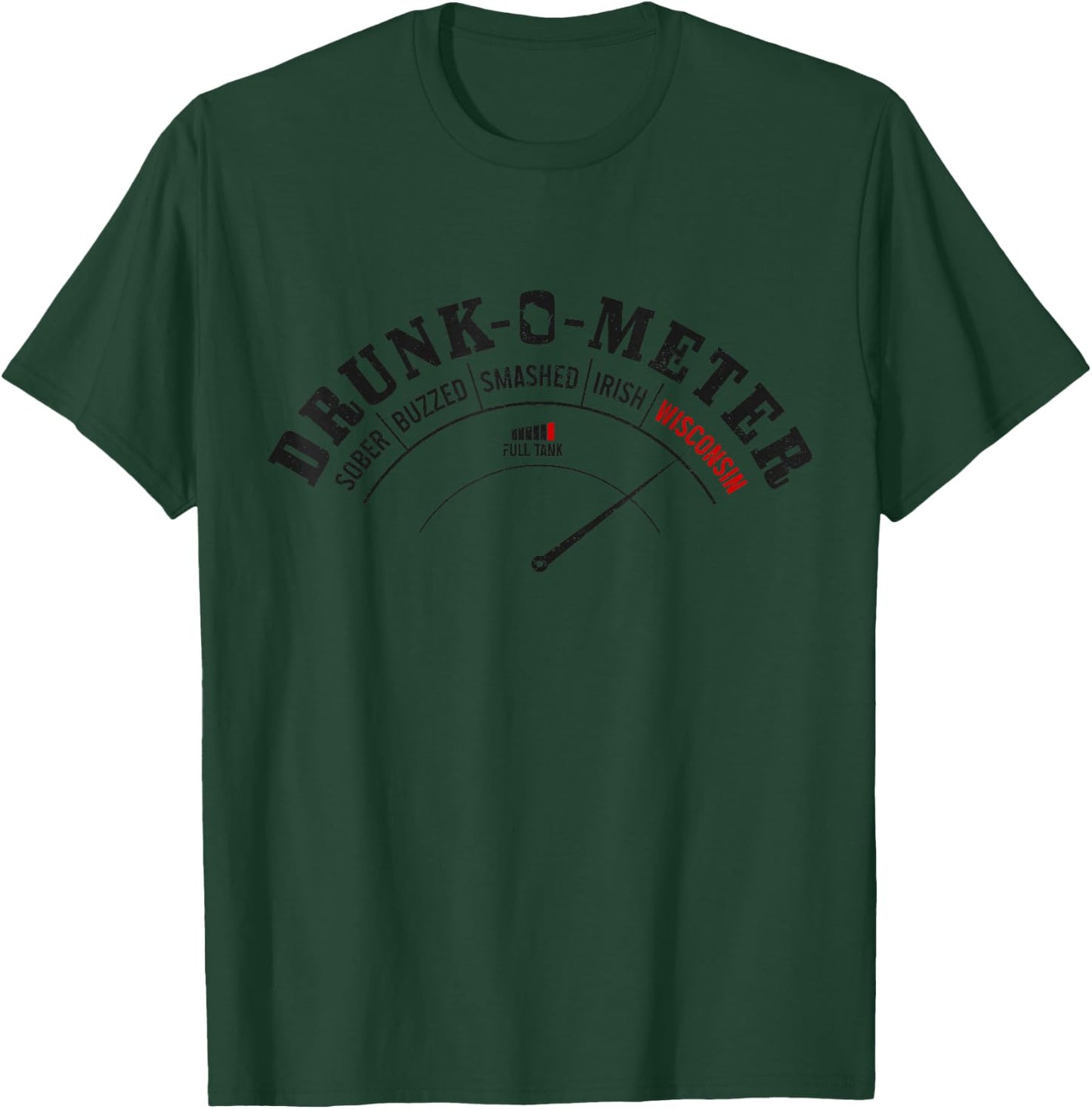 Wisconsin Drunk-O-Meter Funny Drinking Party Pride T-Shirt - T-Shirt | Forest