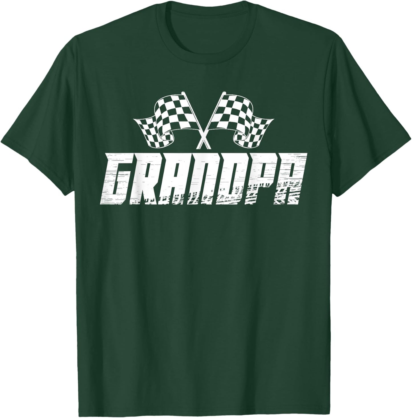 Grandpa Pit Crew Family Racing Birthday Race Car T-Shirt - T-Shirt | Forest