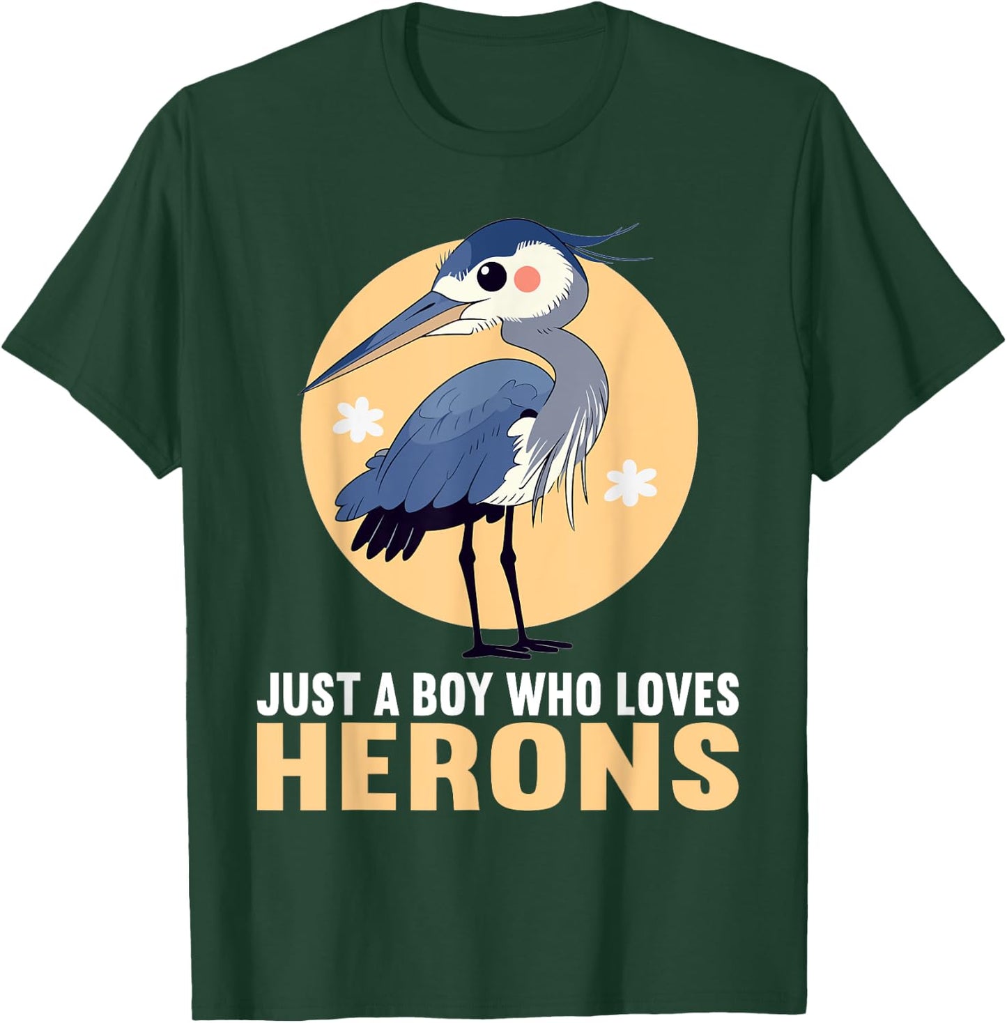Just a Boy who loves Herons Heron T-Shirt - T-Shirt | Forest