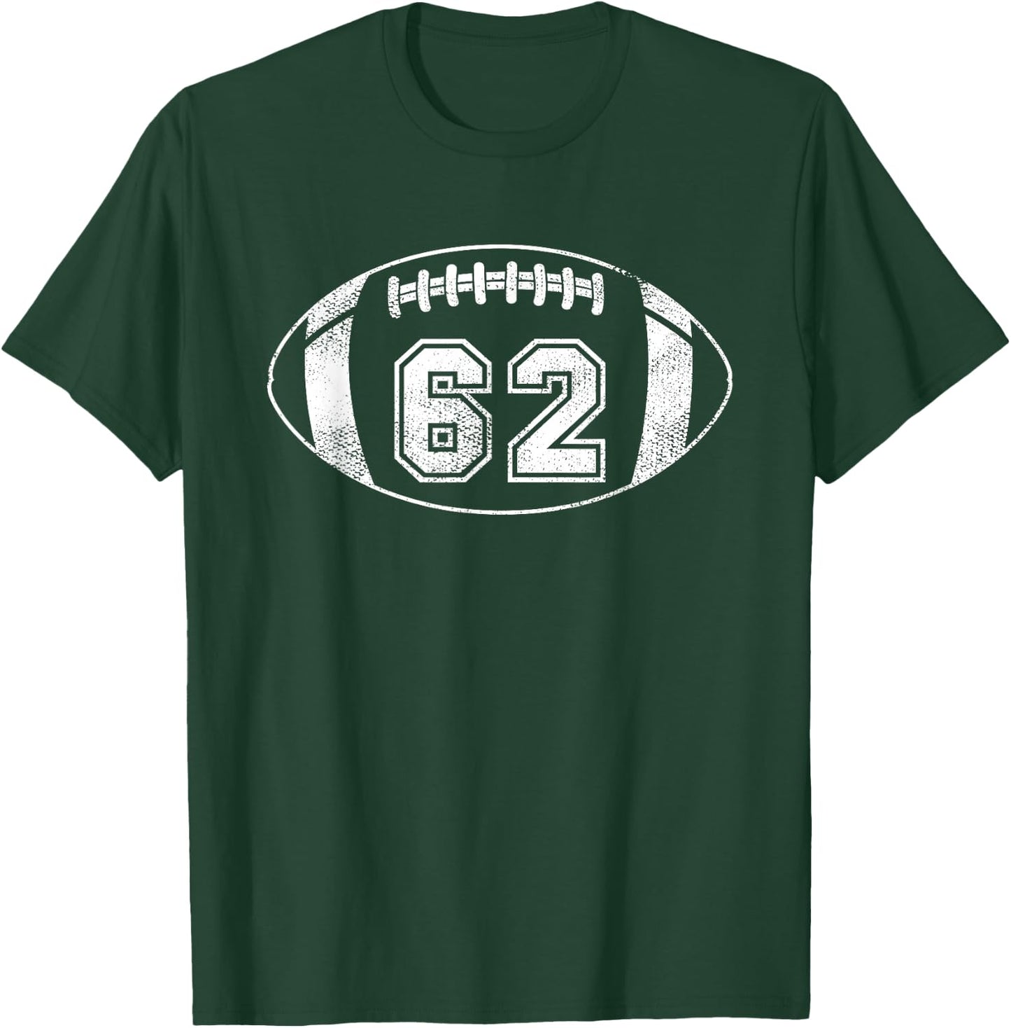 Football Player #62 Football Mom Dad Jersey 62 Varsity Team T-Shirt - T-Shirt | Forest