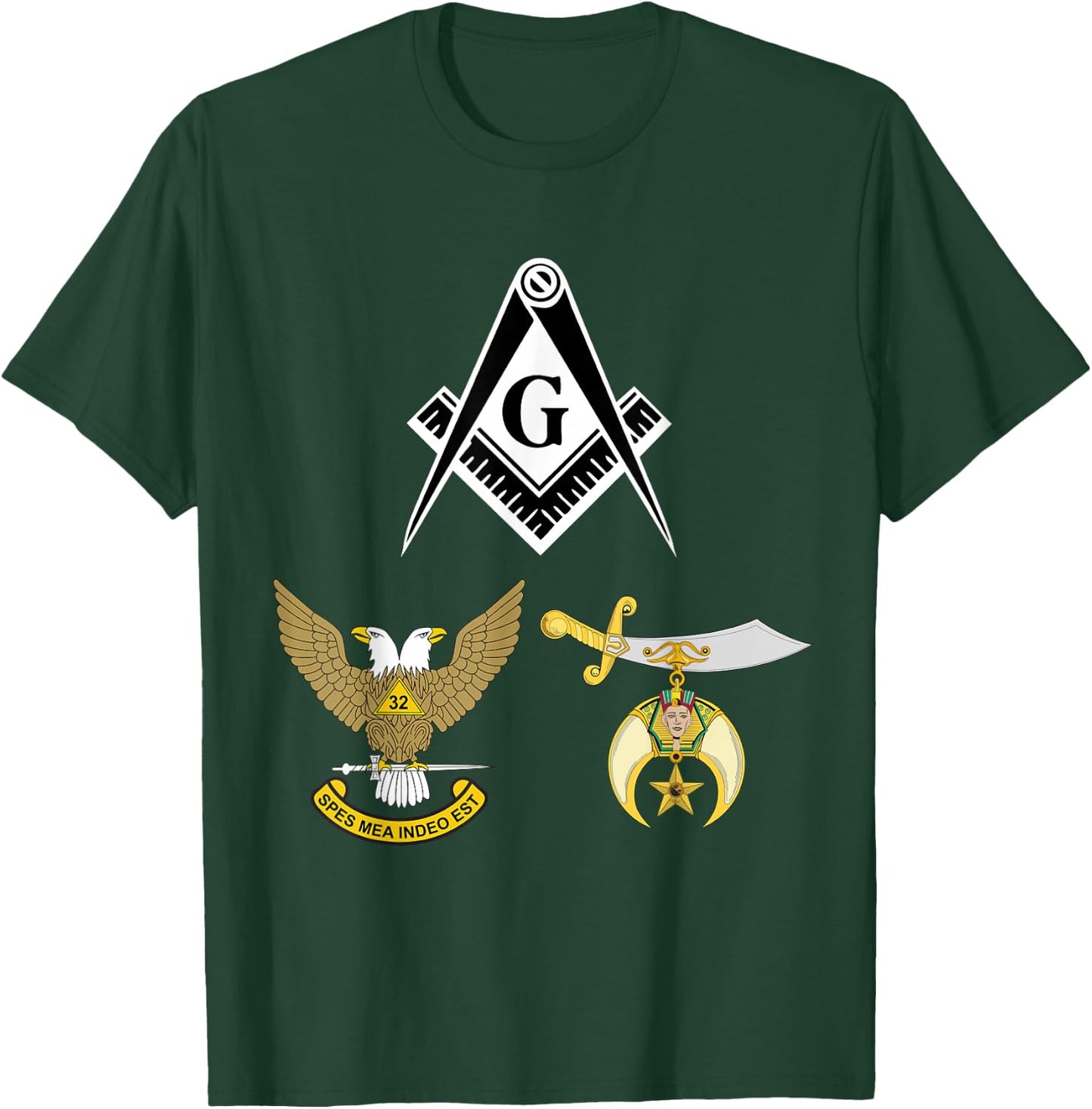 Master Mason 32nd Degree Shrine AASR Noble Masonic WU Black T-Shirt - T-Shirt | Forest