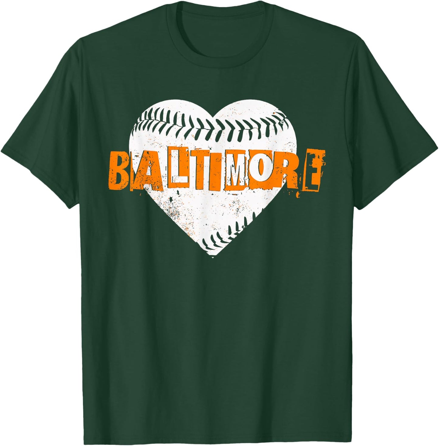 Baltimore Baseball Retro Vintage Design Baseball Lover T-Shirt - T-Shirt | Forest