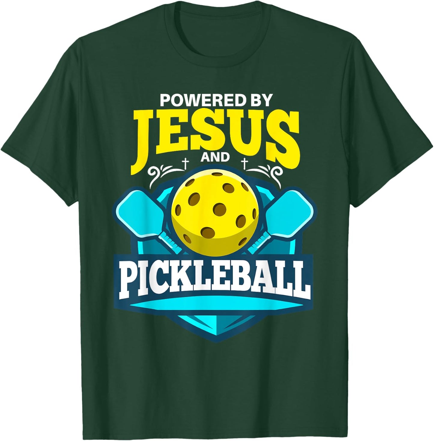 Christian Pickleball Shirt Jesus Religious Pickleball Player T-Shirt - T-Shirt | Forest