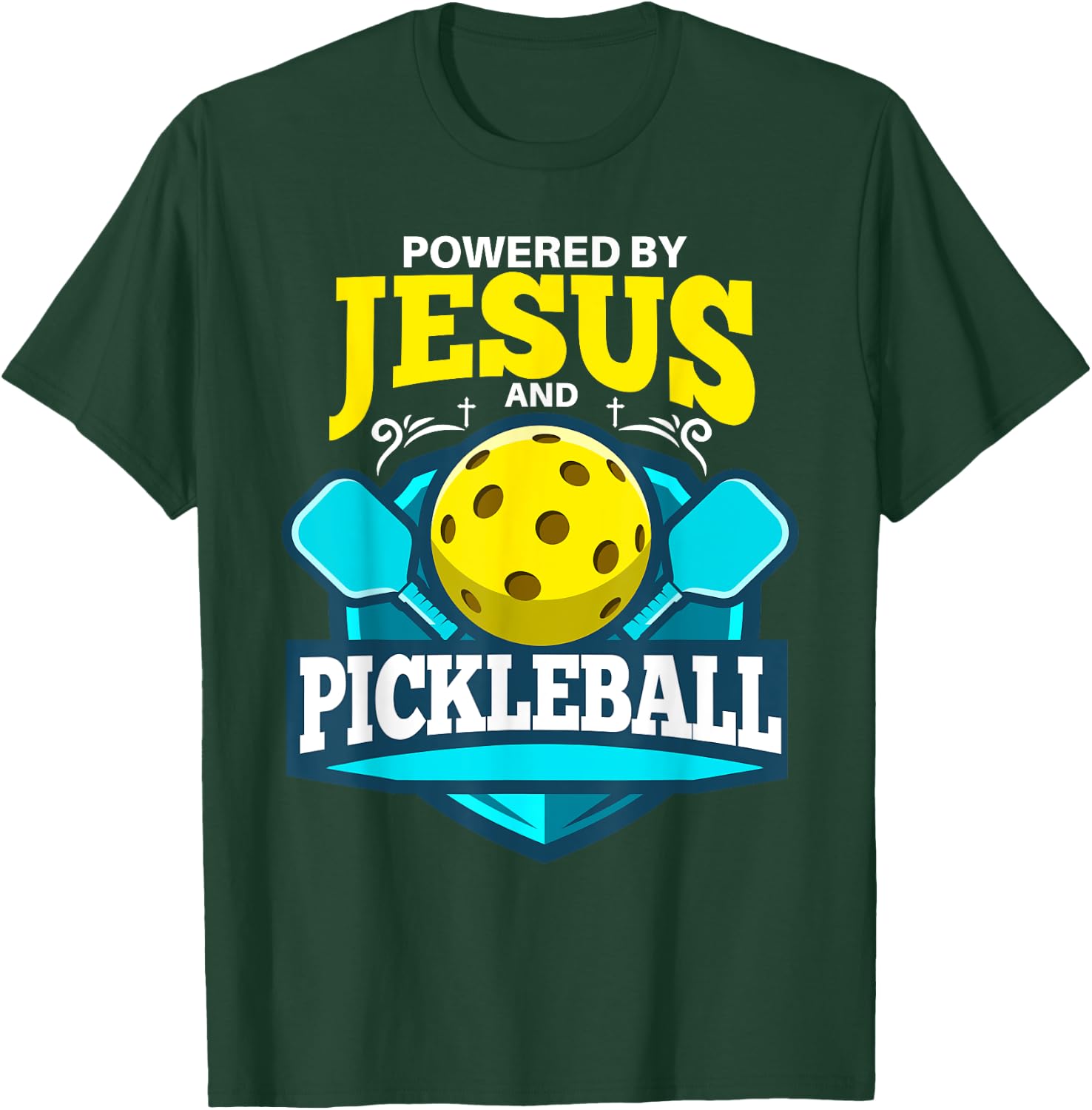 Christian Pickleball Shirt Jesus Religious Pickleball Player T-Shirt - T-Shirt | Forest