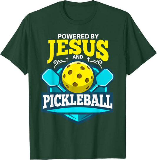 Christian Pickleball Shirt Jesus Religious Pickleball Player T-Shirt - T-Shirt | Forest