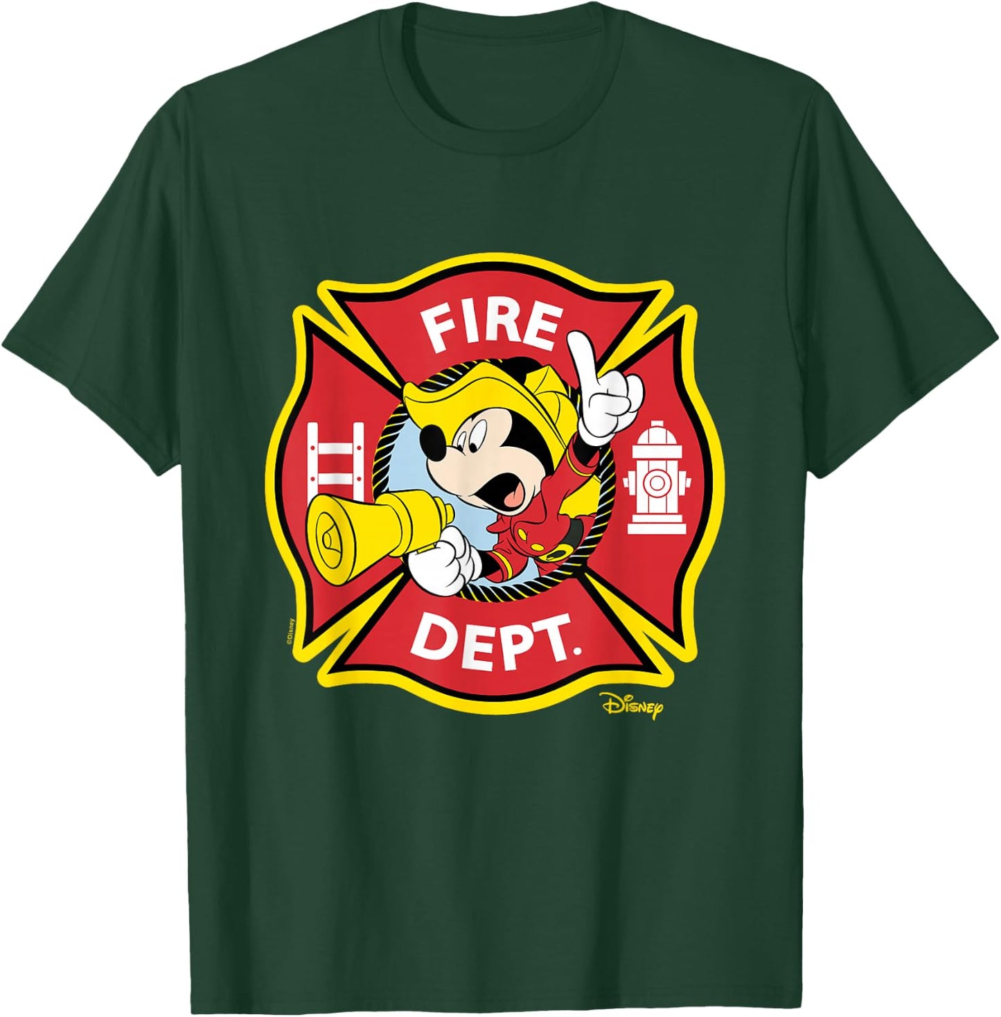 Mickey - Fire Dept Badge T-Shirt - T-Shirt | Forest