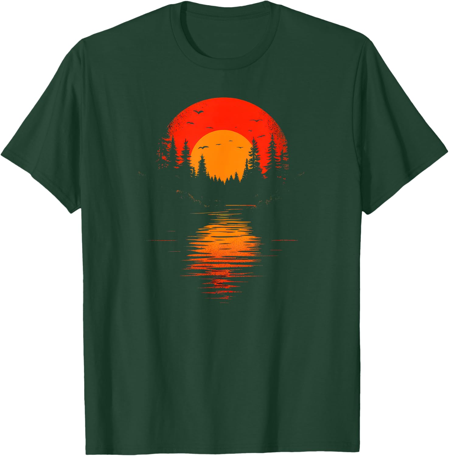 Retro Wilderness Bear Trees Reflection Outdoor Forest T-Shirt - T-Shirt | Forest