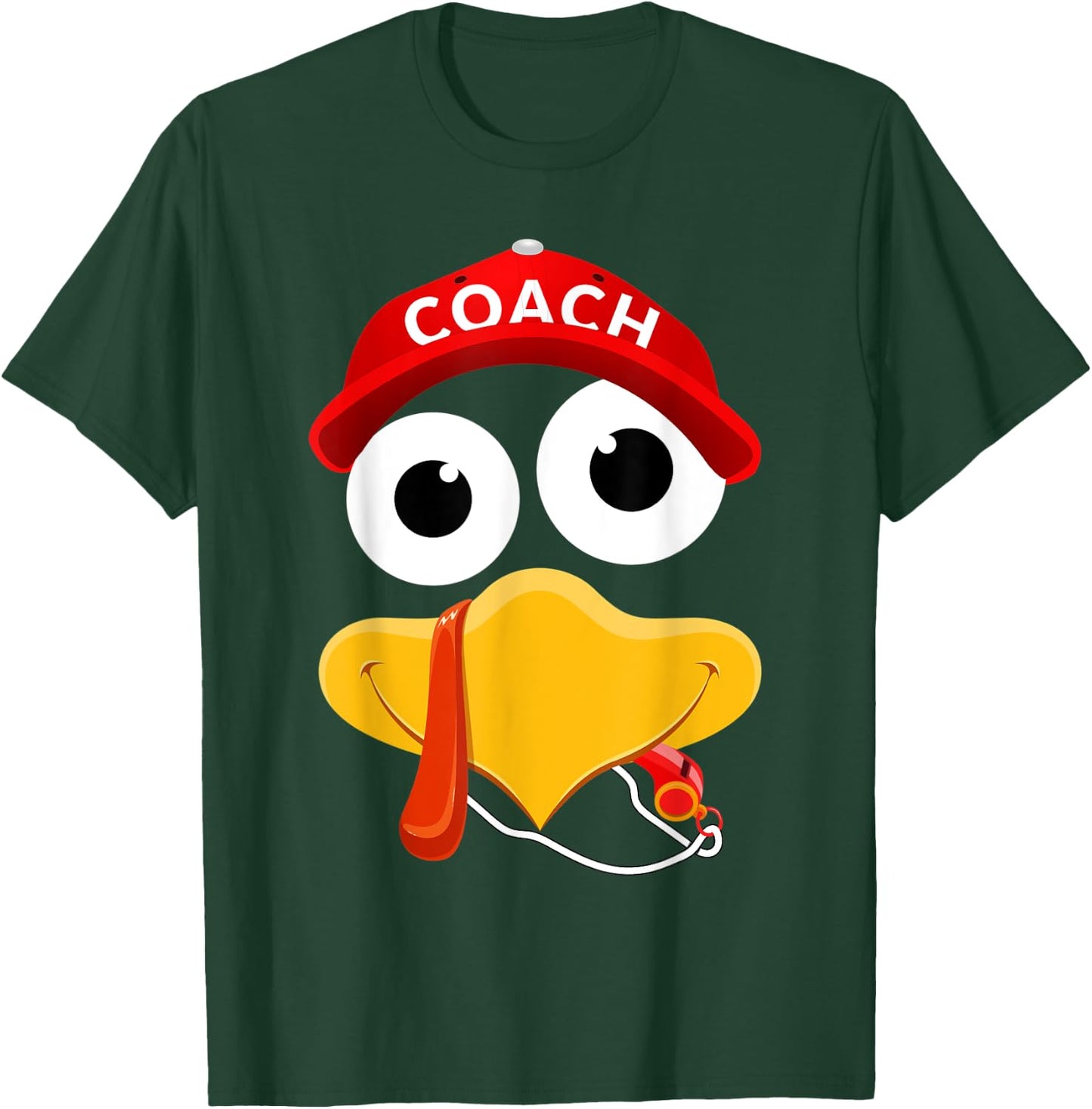 Thanksgiving Turkey Baseball Coach Funny Boys Kids Teen Dads T-Shirt - T-Shirt | Forest