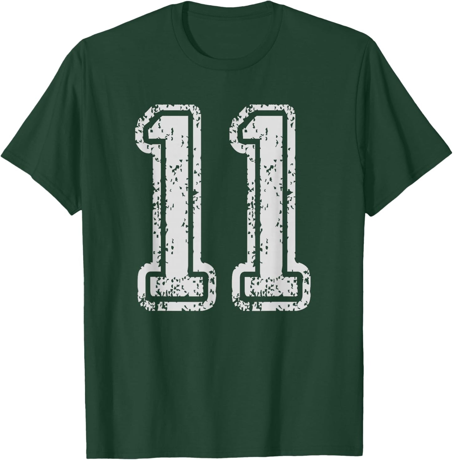 Team Jersey Eleven Uniforms Number 11 School Sports Birthday T-Shirt - T-Shirt | Forest