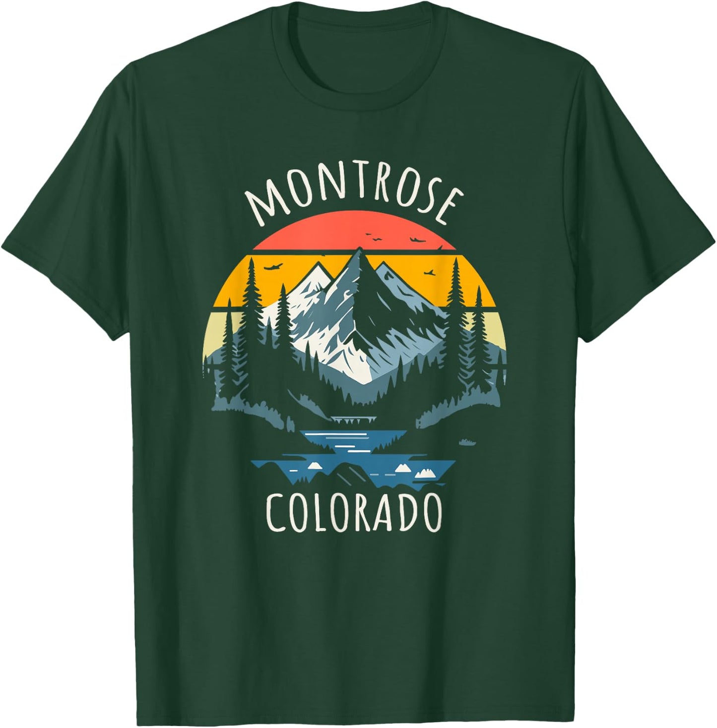 Montrose Colorado USA Retro Style Mountain Design T-Shirt - T-Shirt | Forest