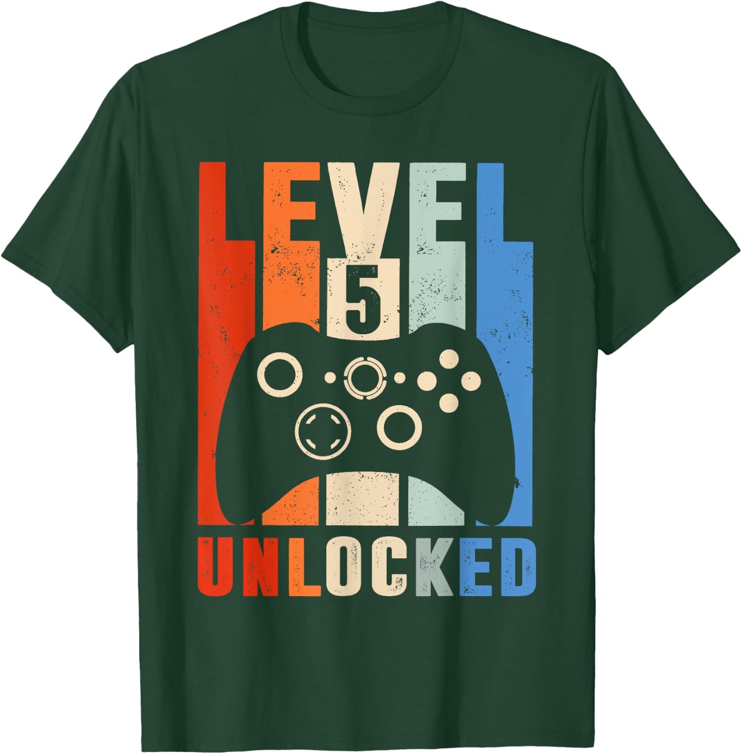 Level 5 Unlocked Shirt Funny Video Gamer 5th Birthday Gift T-Shirt - T-Shirt | Forest