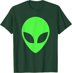 Green Alien Head Apparel 90's Style Clothing Funny Alien T-Shirt - T-Shirt | Forest