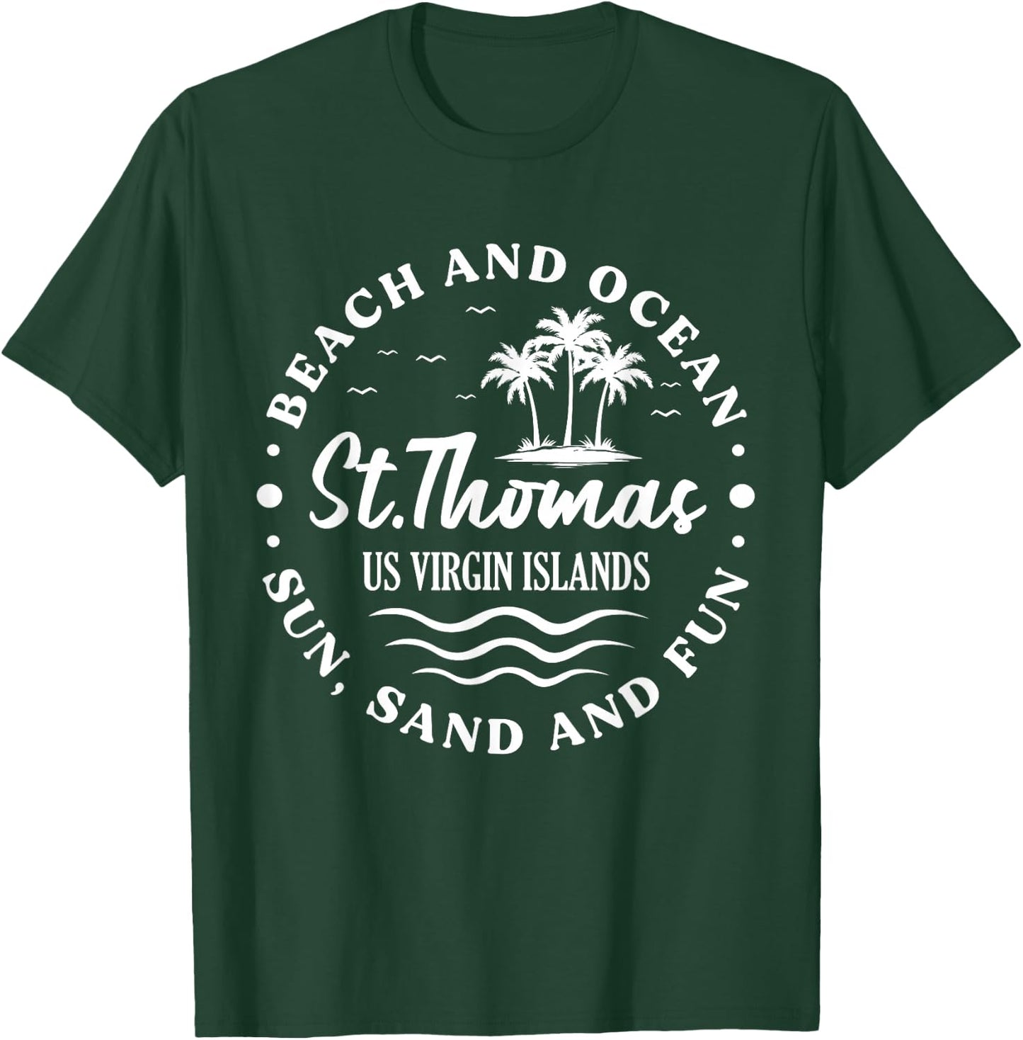 St. Thomas US Virgin Islands Vacation Beach And Ocean T-Shirt - T-Shirt | Forest