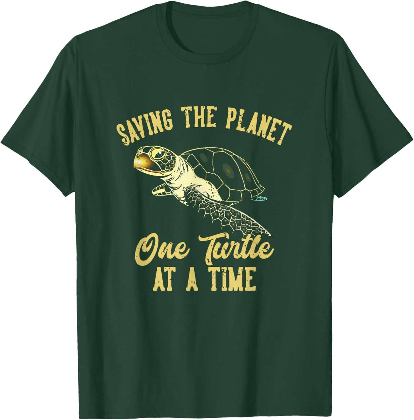 Saving the Planet One Turtle At A Time T-Shirt - T-Shirt | Forest