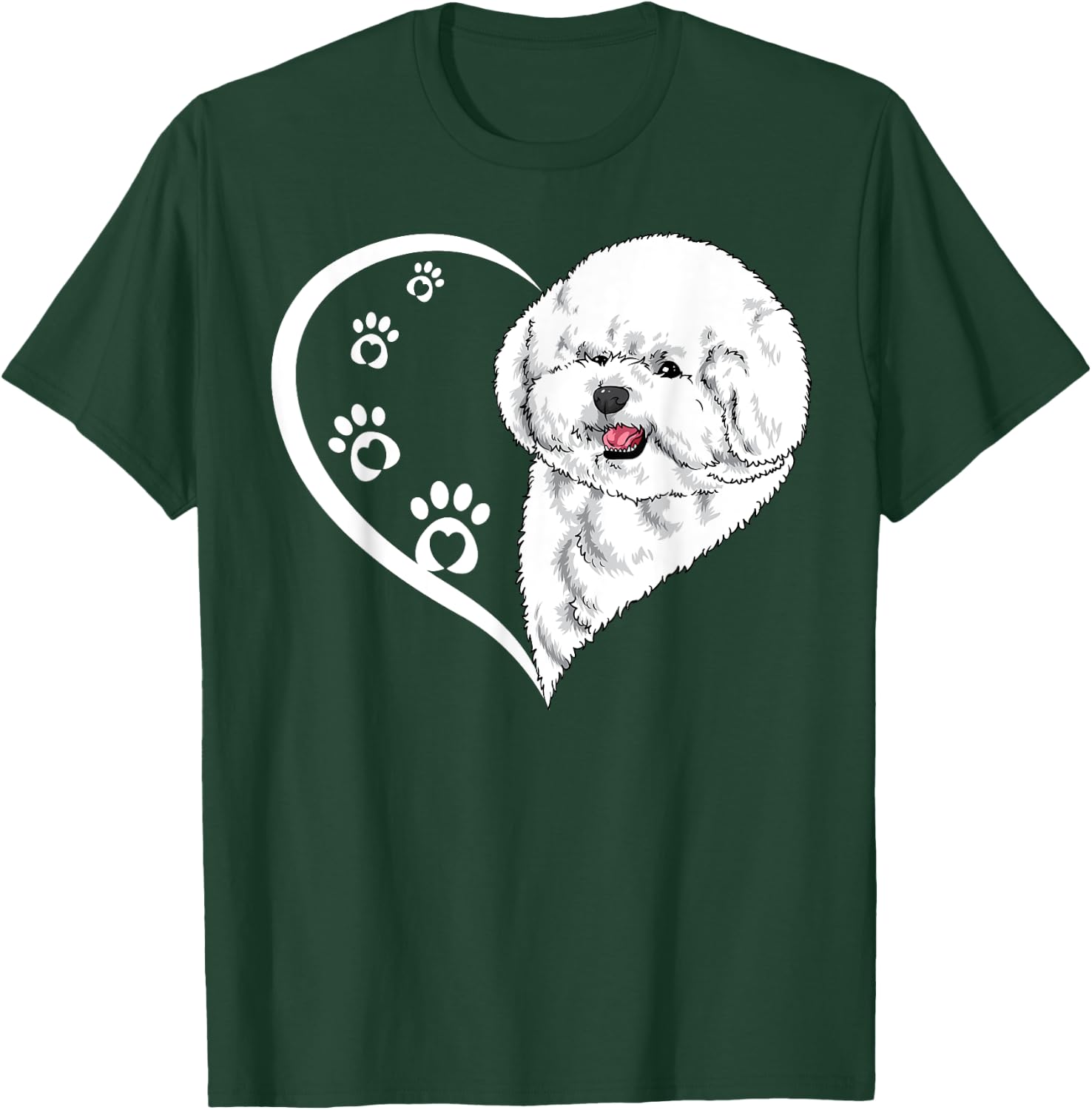 Bichon Frise Shirts Girls Heart Cute Bichon Frise T-Shirt - T-Shirt | Forest