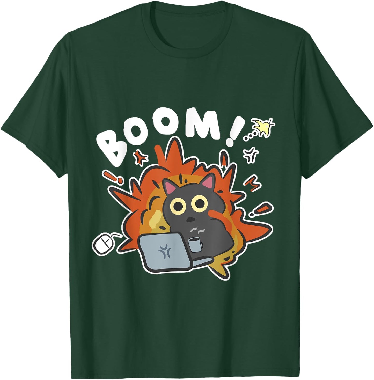 Nerd Geek Men's Women's Cat Cat Summer Fashion Anime Animals T-Shirt - T-Shirt | Forest