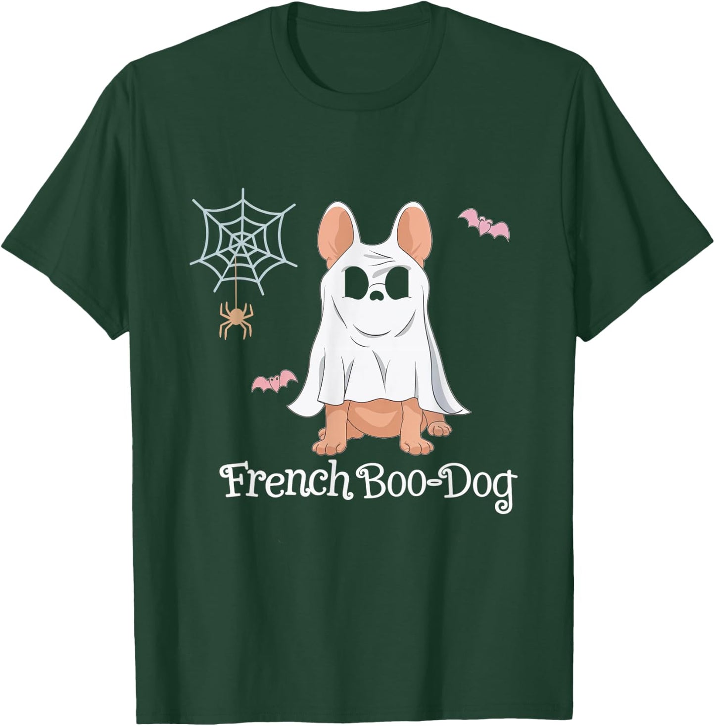 French Boo-Dog Halloween Dog Costume French Bulldog Men Women T-Shirt - T-Shirt | Forest