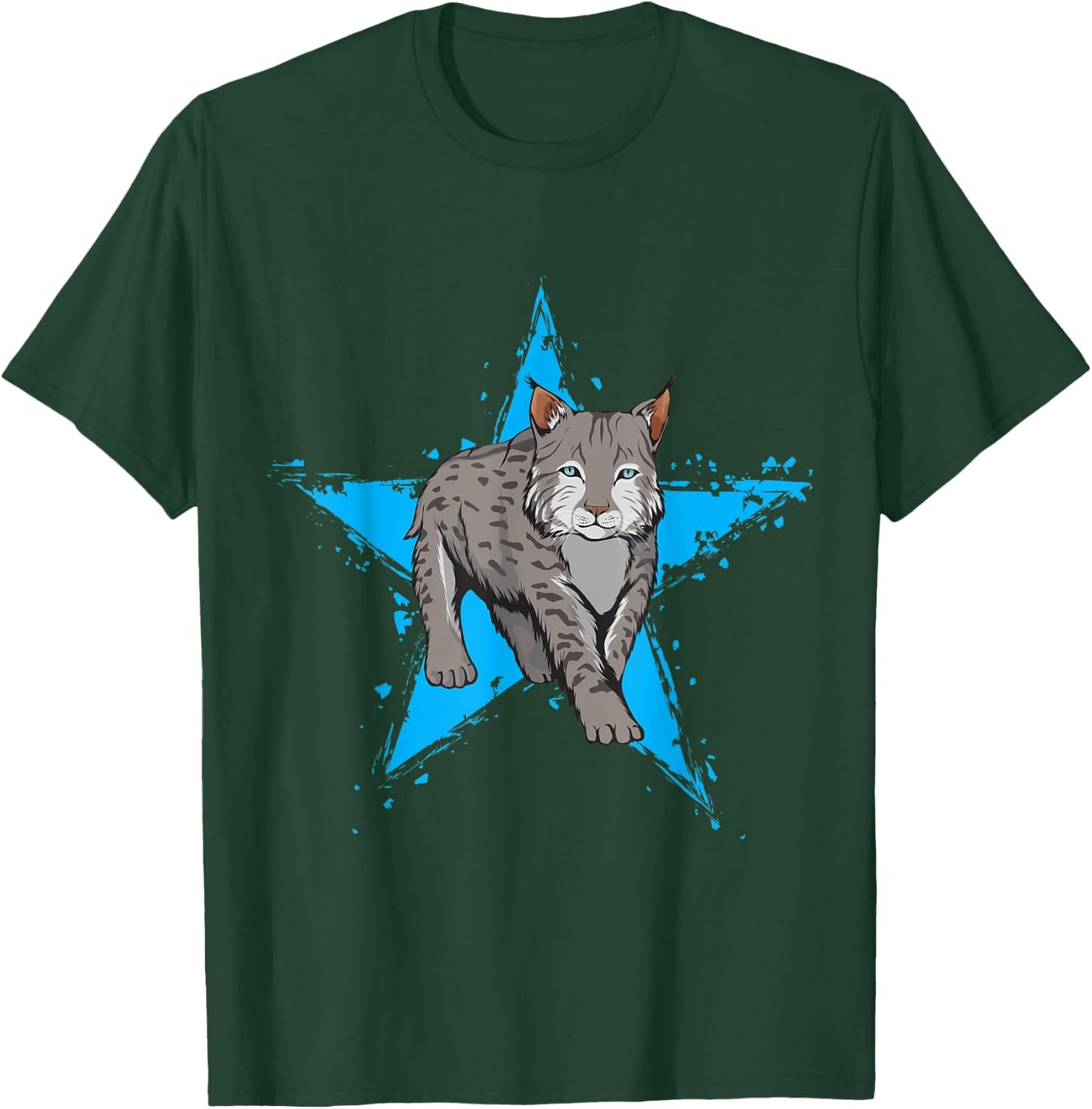 Lynx Star Design Wildcat Love Lover Lynxes Men Women Kids T-Shirt - T-Shirt | Forest