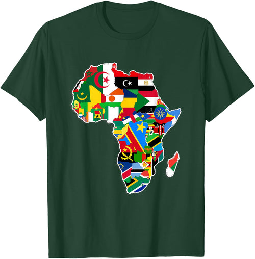 Africa Pride - Map of African Continent with Flags