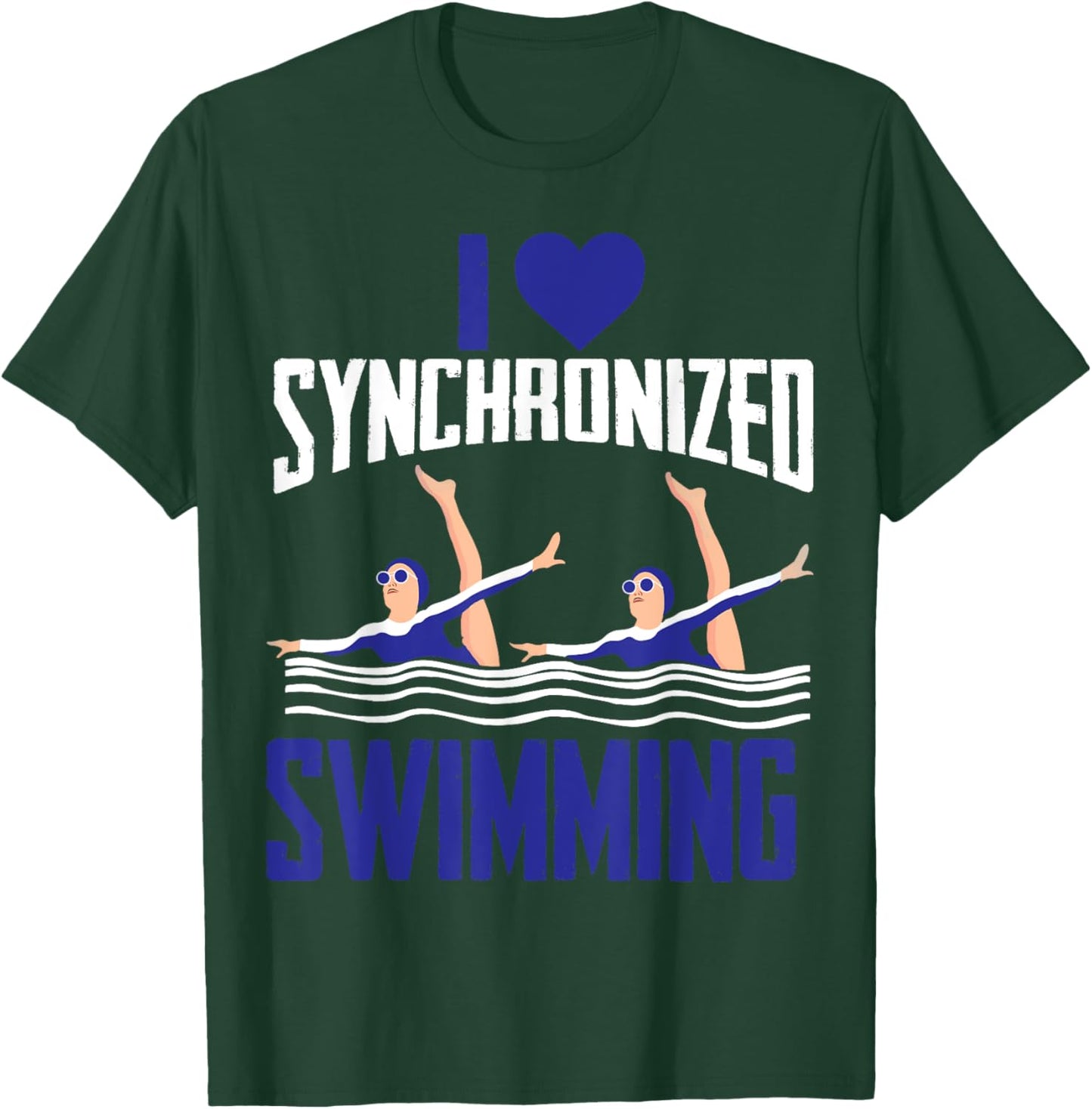 I Love Synchronized Swimming Aquatic Artistic Synchro Girls T-Shirt - T-Shirt | Forest