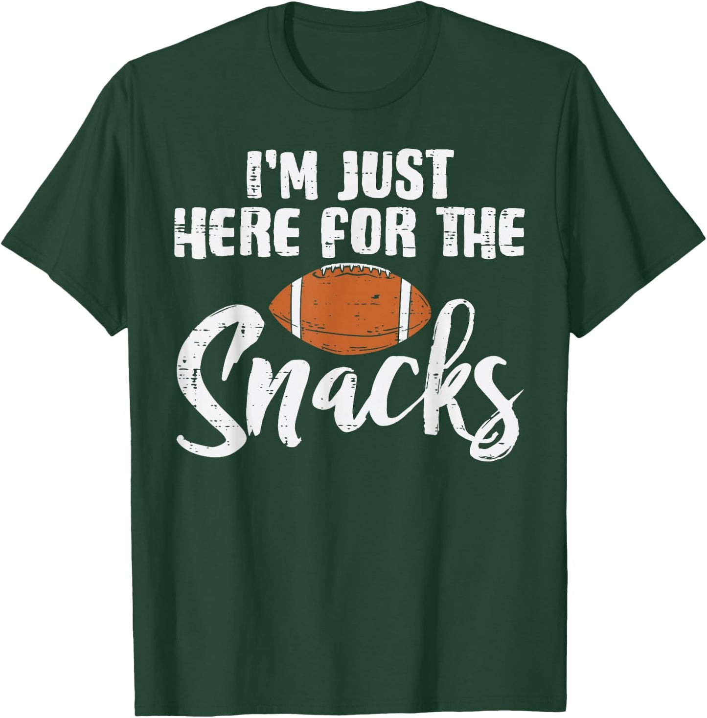 Just Here For The Snacks American Football Funny Women Kids T-Shirt - T-Shirt | Forest
