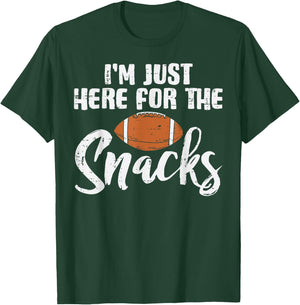 Just Here For The Snacks American Football Funny Women Kids T-Shirt - T-Shirt | Forest
