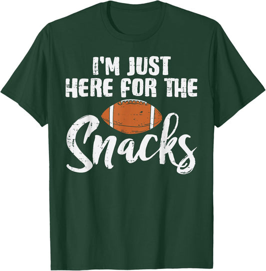 Just Here For The Snacks American Football Funny Women Kids T-Shirt - T-Shirt | Forest