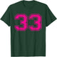 Number 33 Varsity Distressed Vintage Sport Team Player's T-Shirt - T-Shirt | Forest