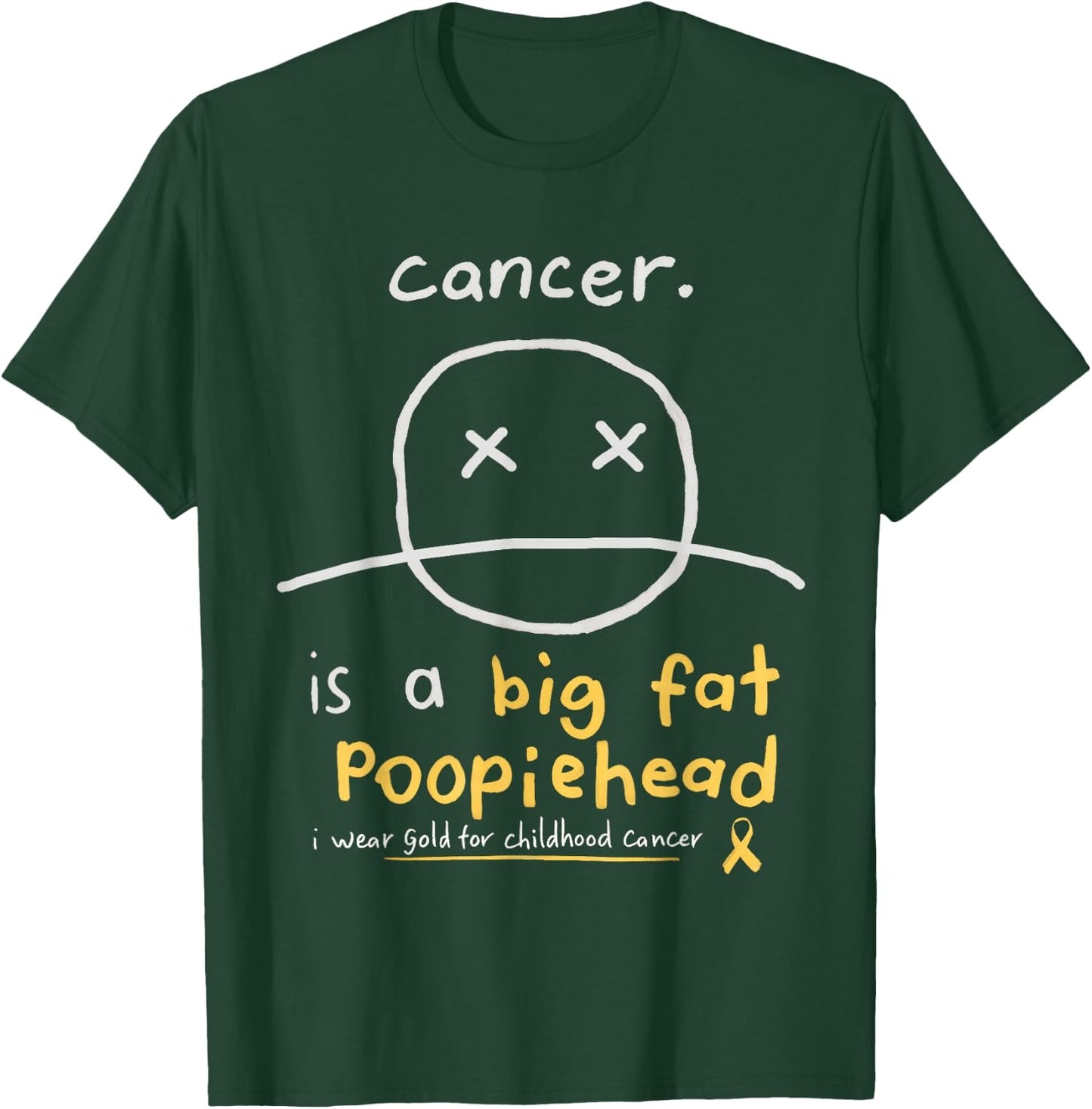 Childhood Cancer Awareness Smile Face Fighters - Survivors T-Shirt - T-Shirt | Forest
