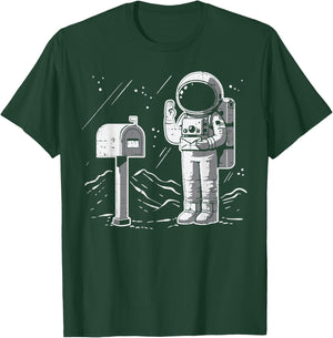 Astronaut Mailbox Funny Space Mailman Postal Men Women Kids T-Shirt - T-Shirt | Forest