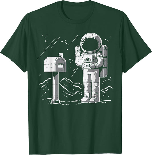 Astronaut Mailbox Funny Space Mailman Postal Men Women Kids T-Shirt - T-Shirt | Forest
