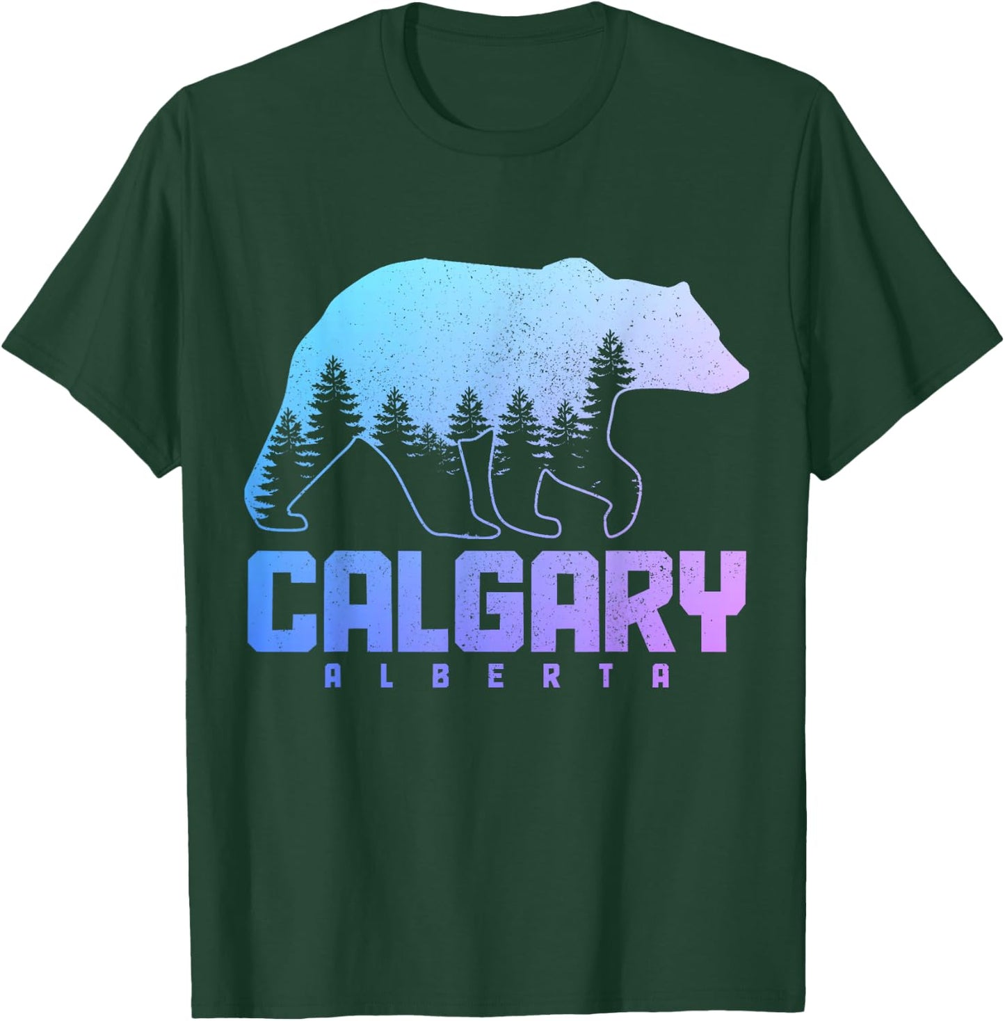 Calgary Alberta Canada Bear Grizzly Pride Outdoor Vintage T-Shirt - T-Shirt | Forest