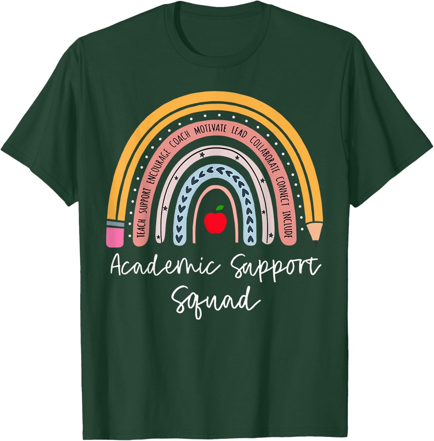 Rainbow Academic Support Squad Learning Support Teacher T-Shirt - T-Shirt | Forest